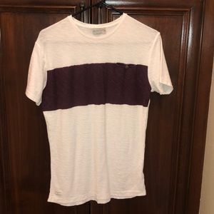 Zara Boys Size 13/14 Maroon/White Textured T-shirt